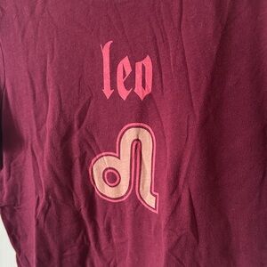 Vintage Self Esteem Leo Graphic Burgundy Tee